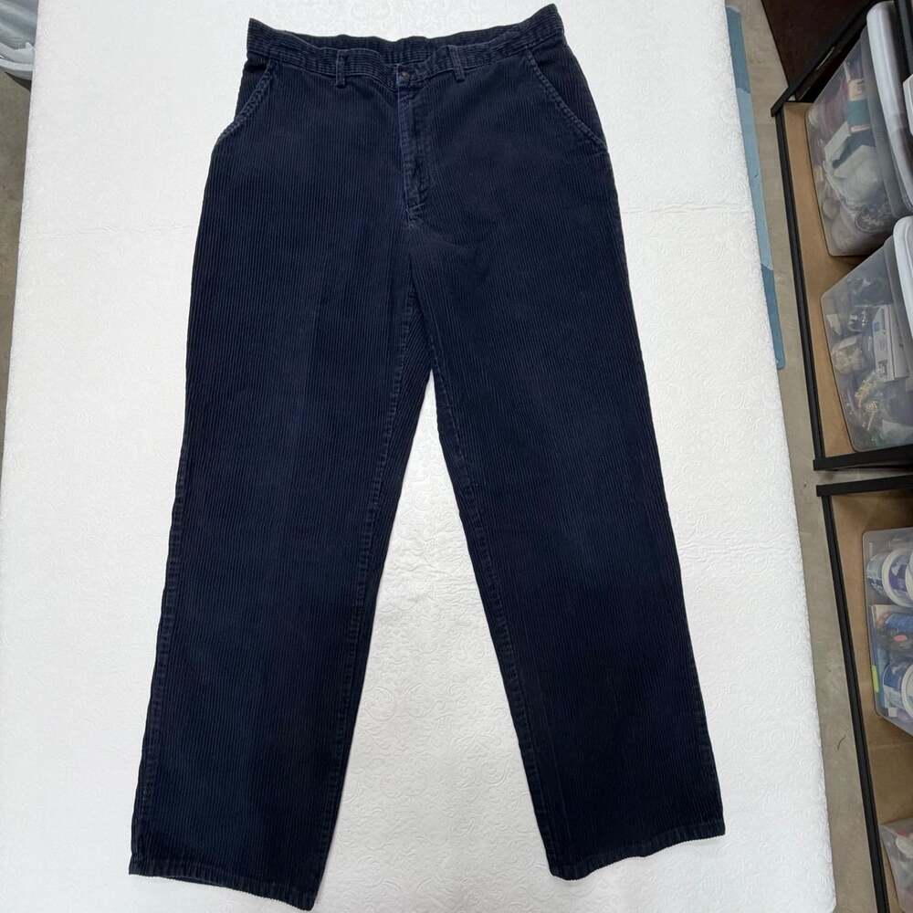 St. John's Bay Authentic Men's Blue Corduroy Pants Straight Leg Reg 38 *
